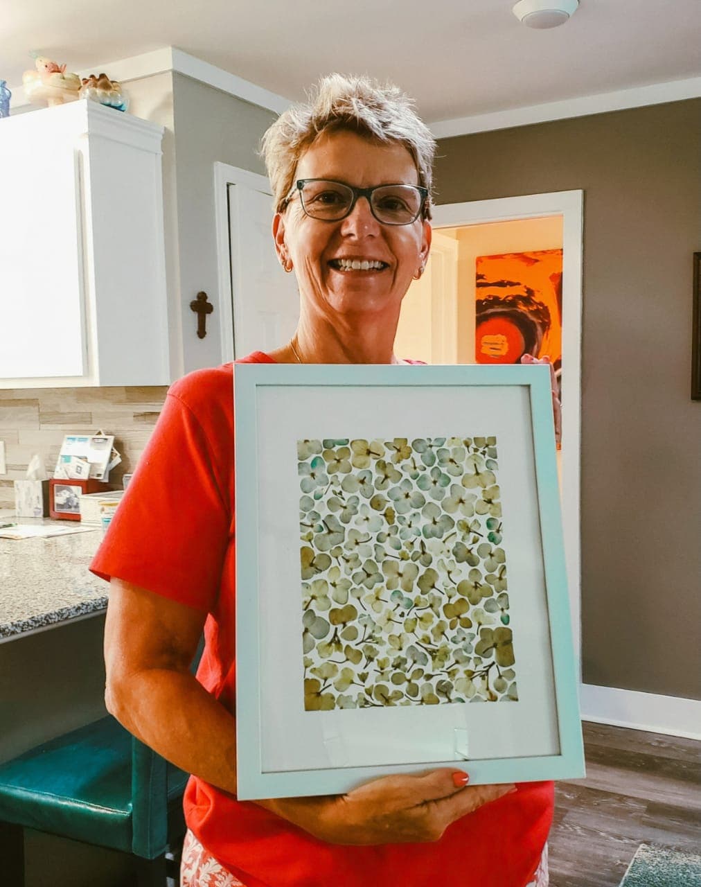 Foto de Buquê preservado em quadro